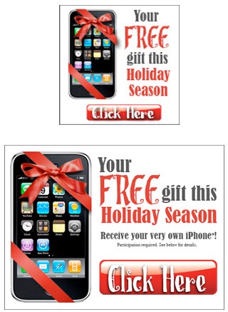 Landing Pages w/Banners: iPhone Christmas Gift